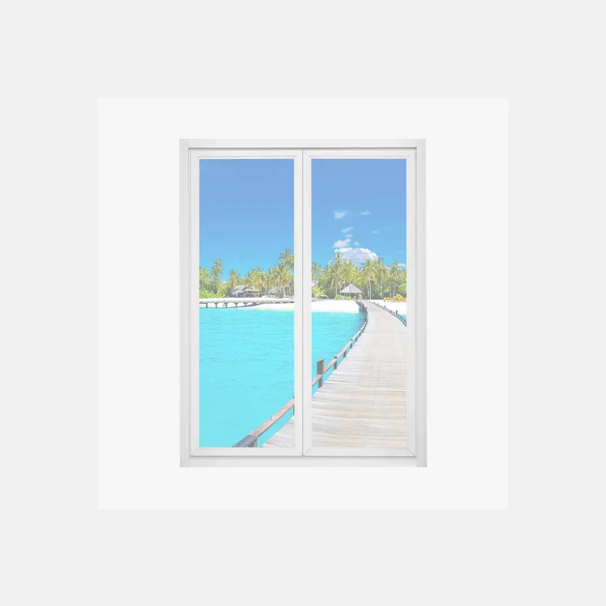 Fensteraufkleber tropischer türkiser strand – Pixers®
