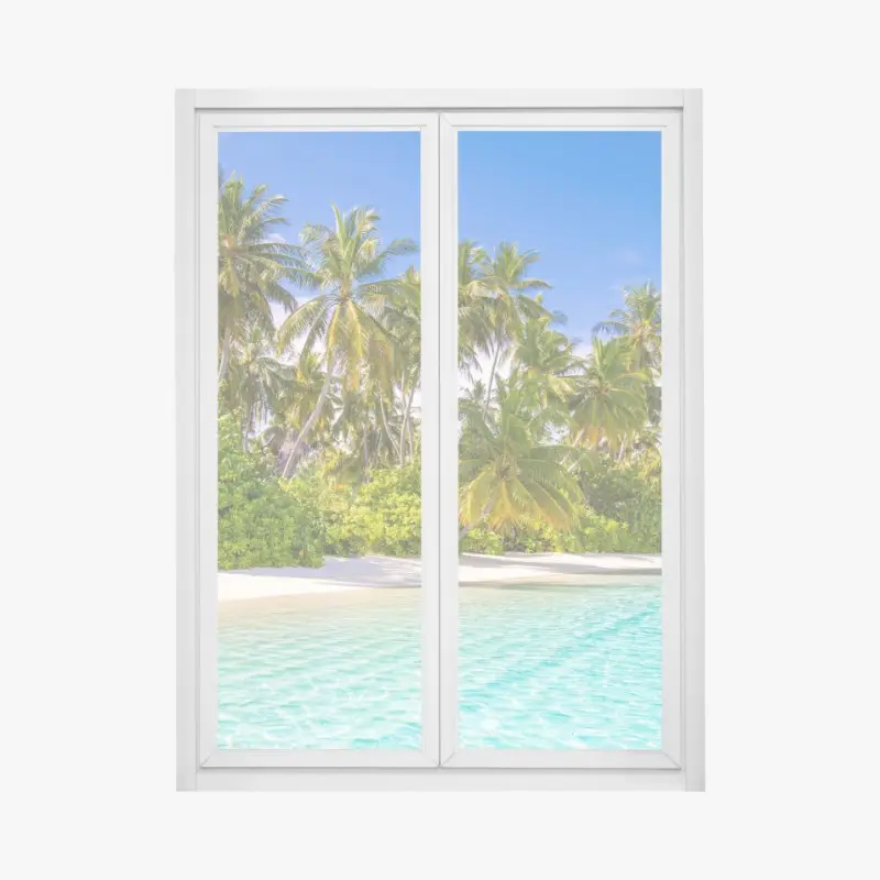 Fensteraufkleber tropischer palmenstrand