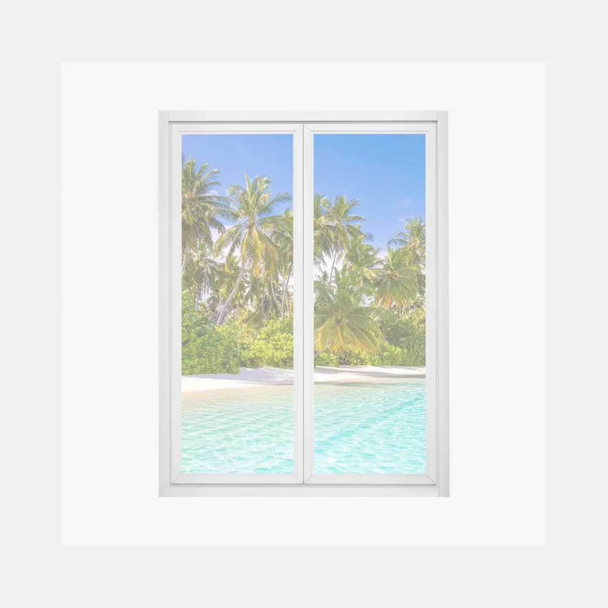 Fensteraufkleber tropischer palmenstrand – Pixers®