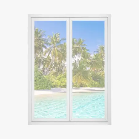 Fensteraufkleber tropischer palmenstrand – Pixers®