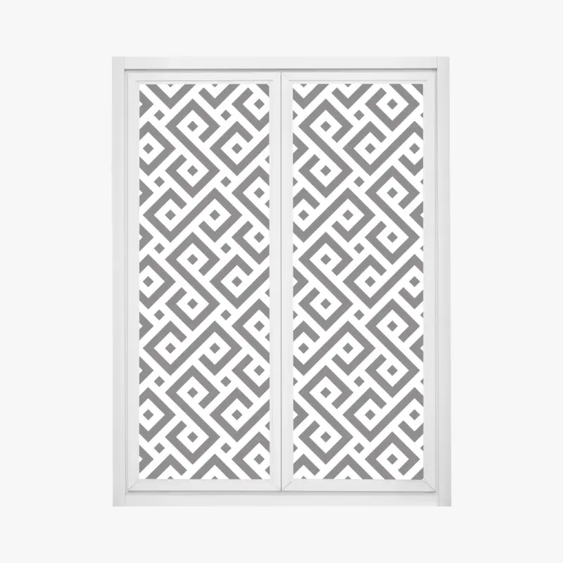 Fensteraufkleber zeitloses schwarz-weiß geometrisches muster