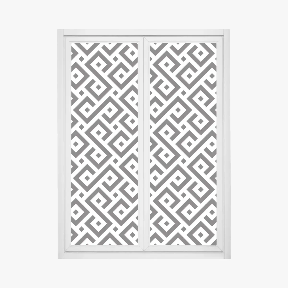 Fensteraufkleber zeitloses schwarz-weiß geometrisches muster – Pixers®