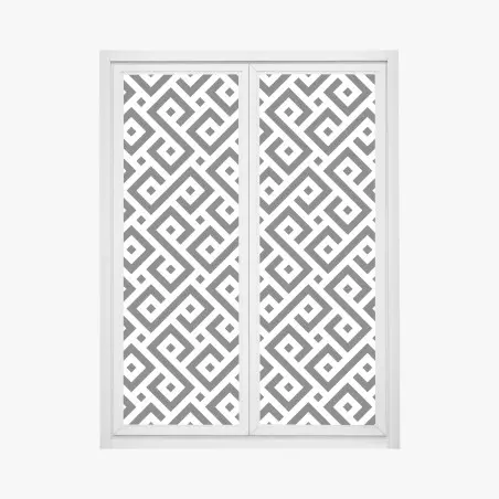 Fensteraufkleber zeitloses schwarz-weiß geometrisches muster – Pixers®