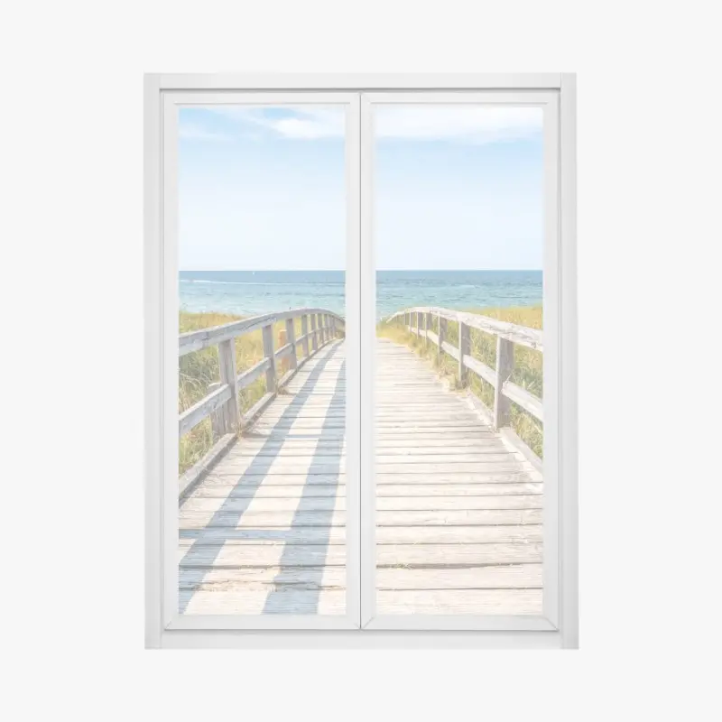 Fensteraufkleber steg zum meer