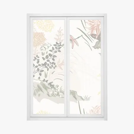 Fensteraufkleber zartes pastell-blumenmuster – Pixers®