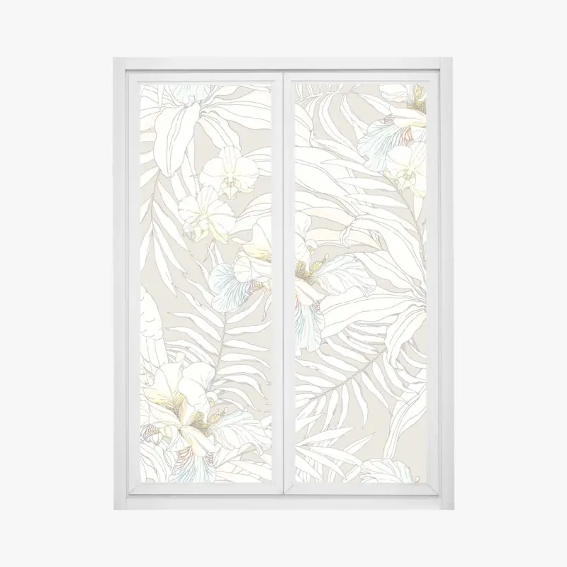 Fensteraufkleber tropisches kakadu-blumenmuster