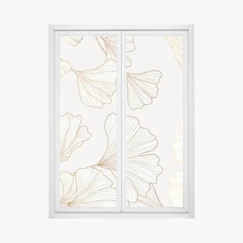 Fensteraufkleber feines goldenes ginkgo-blätter muster