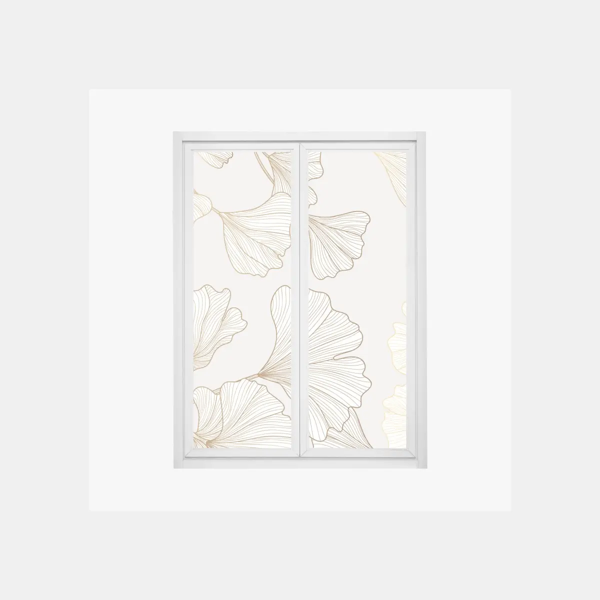 Fensteraufkleber feines goldenes ginkgo-blätter muster – Pixers®