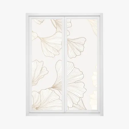 Fensteraufkleber feines goldenes ginkgo-blätter muster – Pixers®