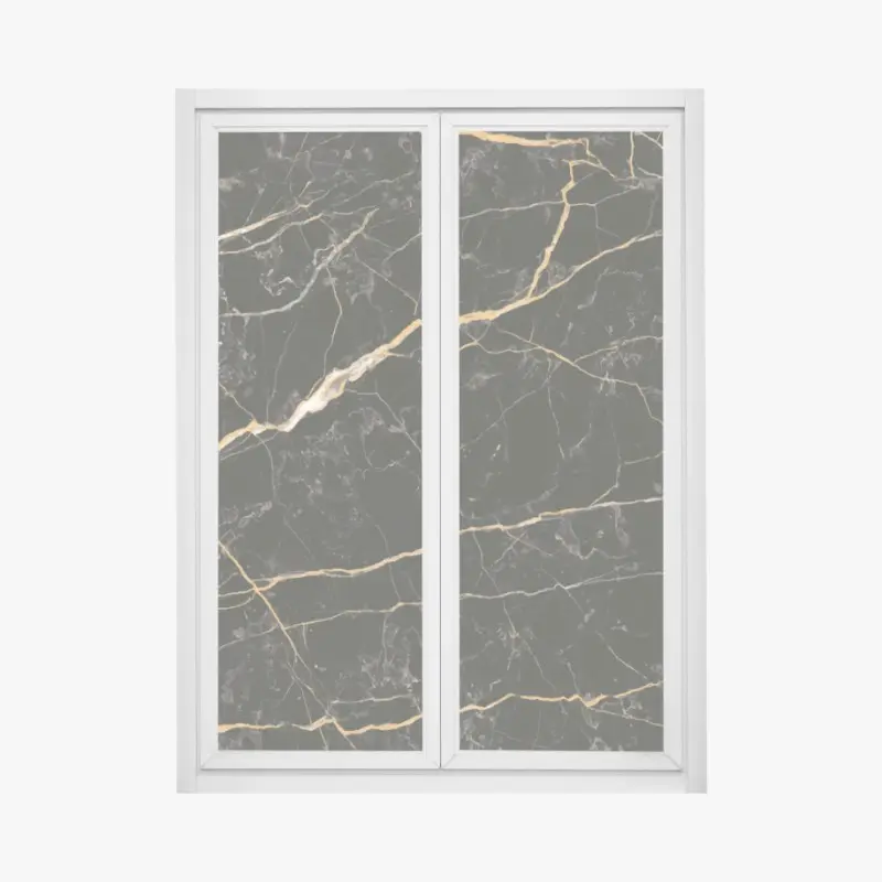 Fensteraufkleber schwarzer marmor mit goldenen adern