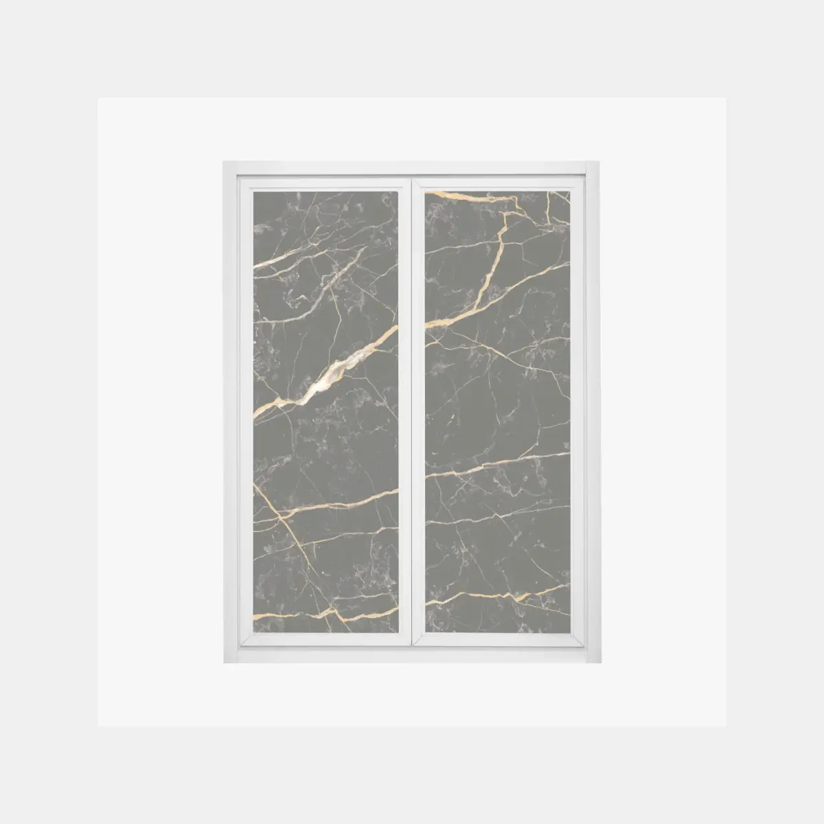 Fensteraufkleber schwarzer marmor mit goldenen adern – Pixers®