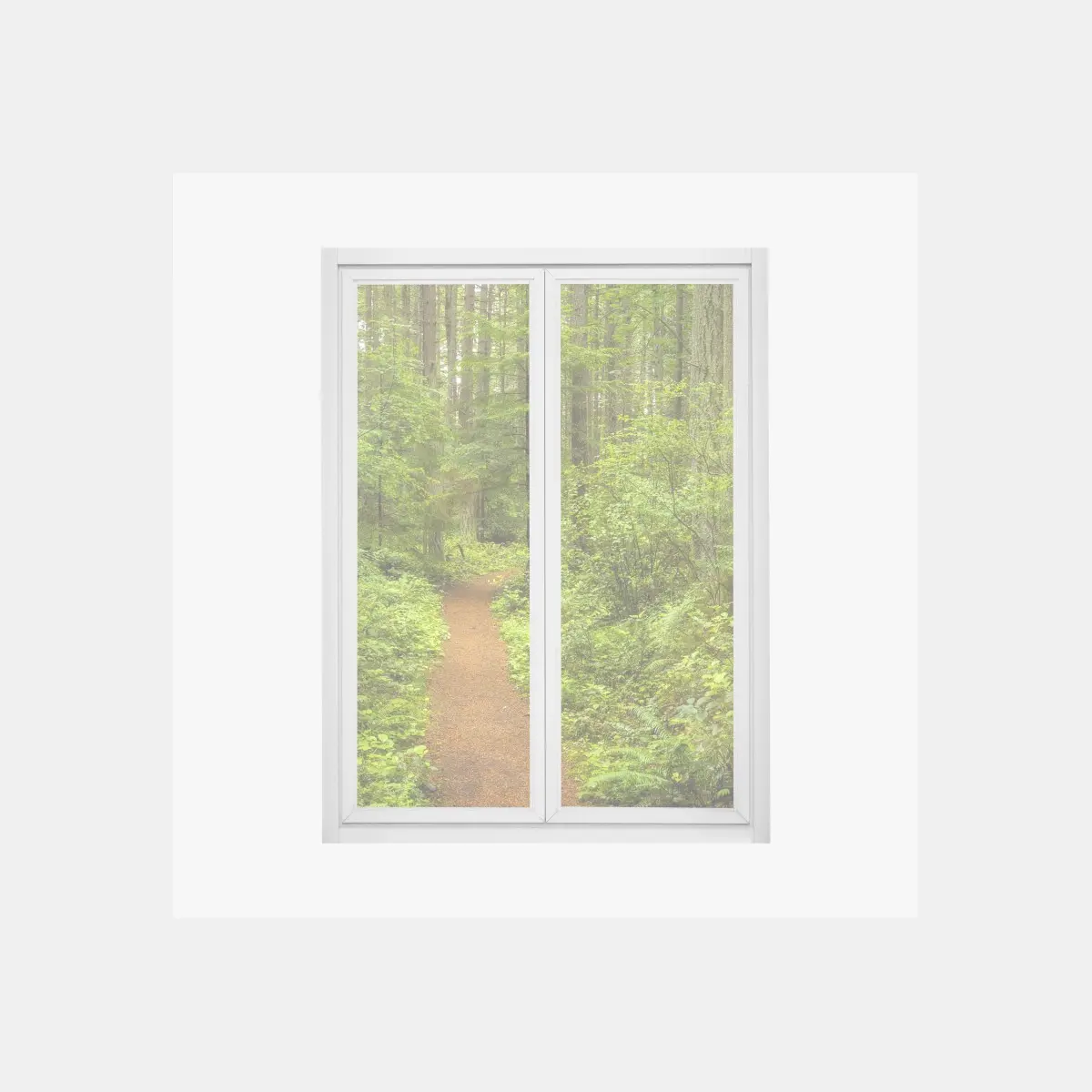 Fensteraufkleber friedlicher waldpfad – Pixers®