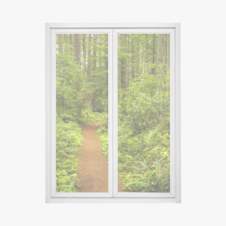 Fensteraufkleber friedlicher waldpfad – Pixers®