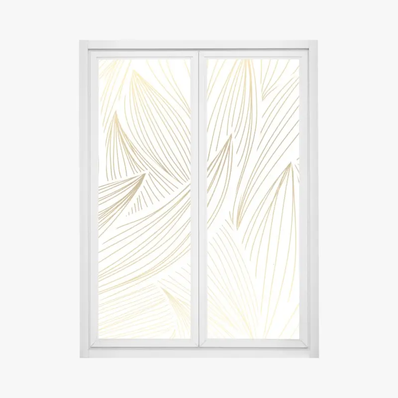 Fensteraufkleber goldene blattlinien
