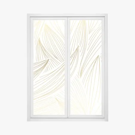 Fensteraufkleber goldene blattlinien – Pixers®