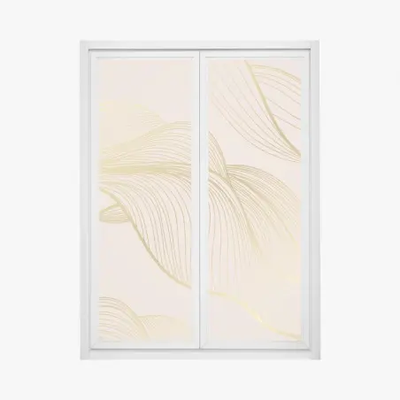 Fensteraufkleber abstraktes muster goldener wellen – Pixers®