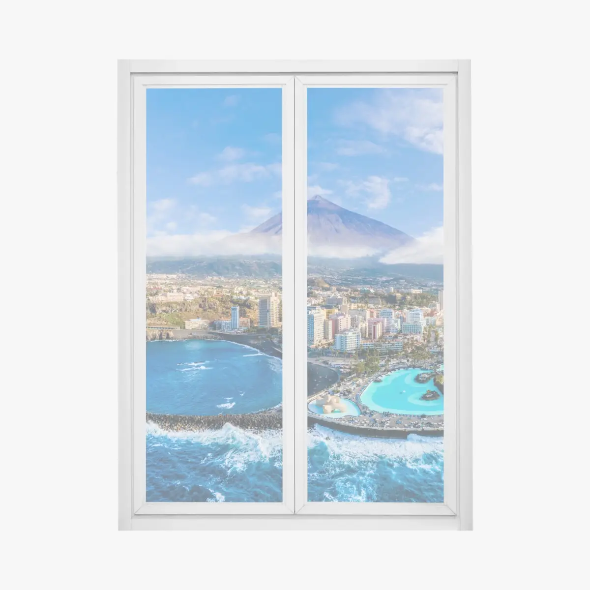 Fensteraufkleber luftpanorama der küste von Teneriffa mit dem Mount Teide – Pixers®