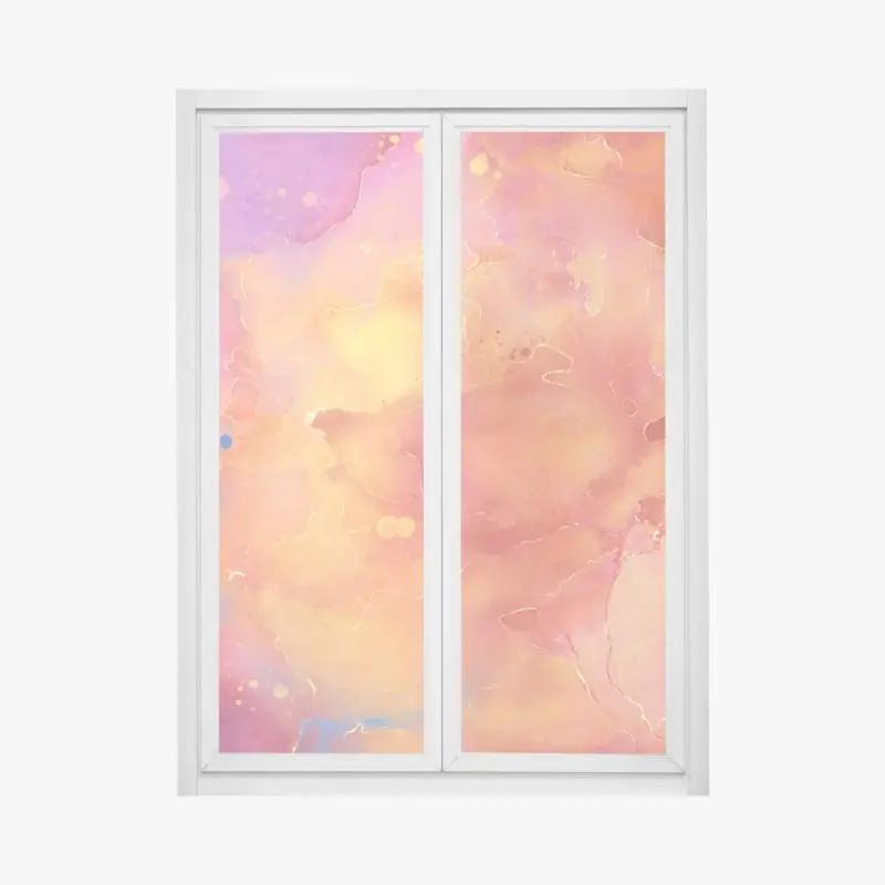 Fensteraufkleber lebhafte aquarell-abstraktion in warmen tönen