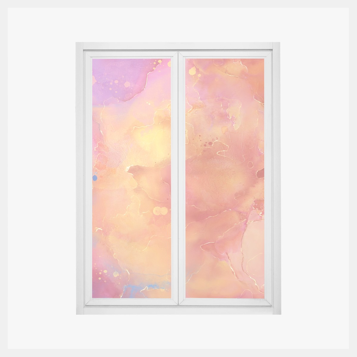 Fensteraufkleber lebhafte aquarell-abstraktion in warmen tönen – Pixers®