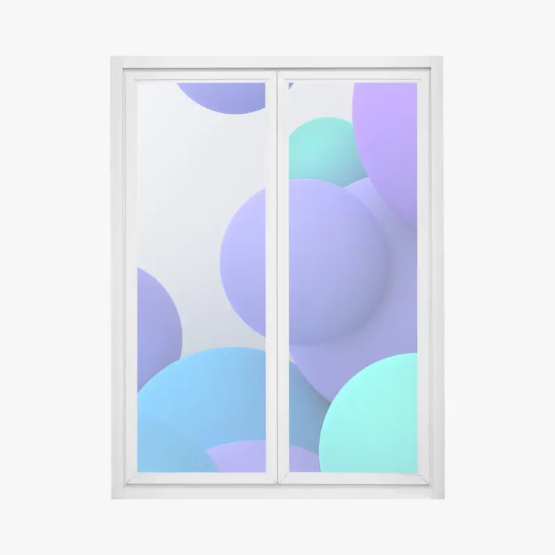 Fensteraufkleber bunte schwebende kugeln 3d abstrakt