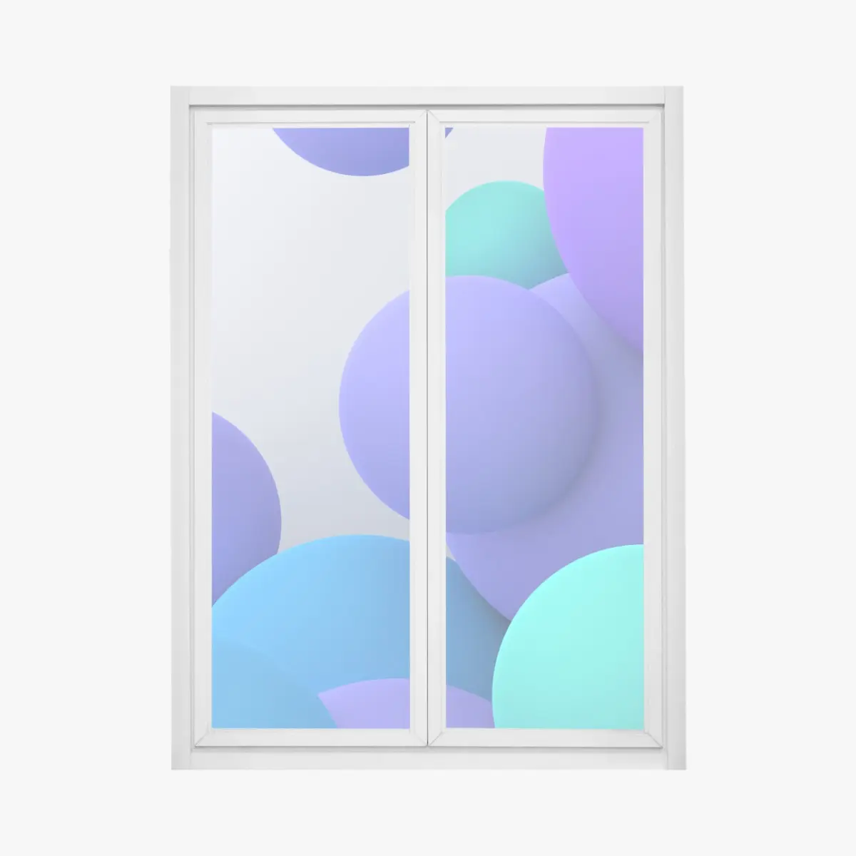 Fensteraufkleber bunte schwebende kugeln 3d abstrakt – Pixers®