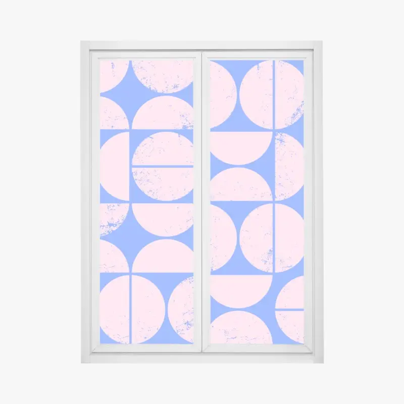 Fensteraufkleber pastell geometrisches kreismuster