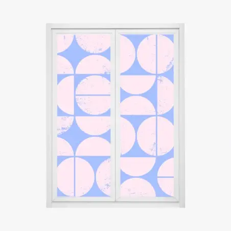 Fensteraufkleber pastell geometrisches kreismuster – Pixers®