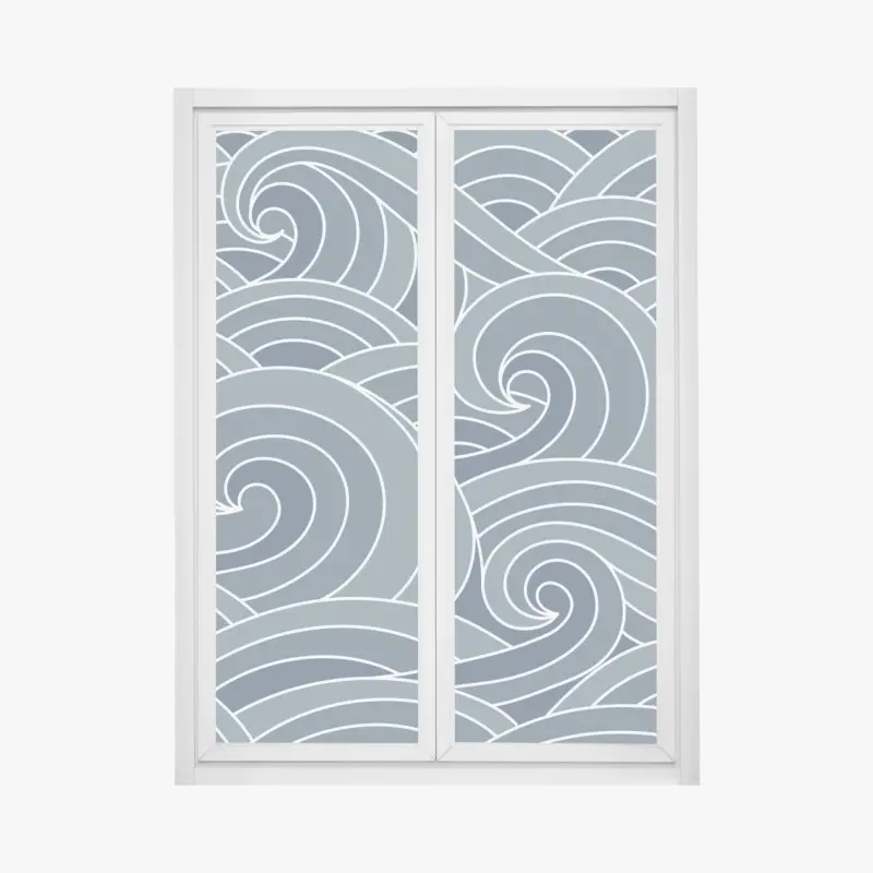 Fensteraufkleber stilisiertes wellenmuster