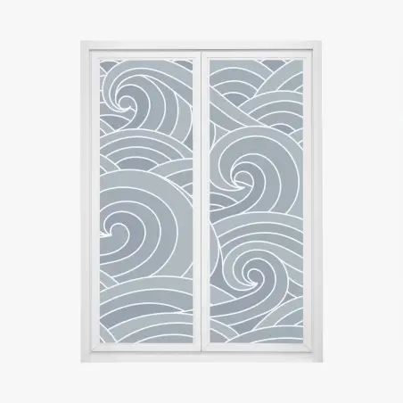 Fensteraufkleber stilisiertes wellenmuster – Pixers®