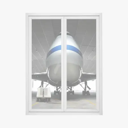 Fensteraufkleber frachter im hangar - frontansicht des jets – Pixers®