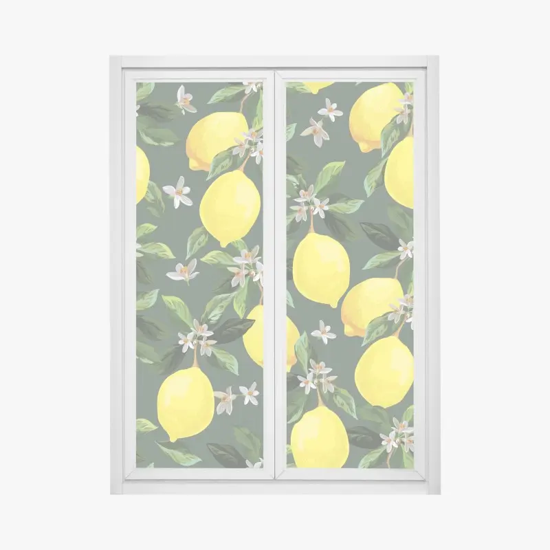 Fensteraufkleber botanisches zitronenmuster