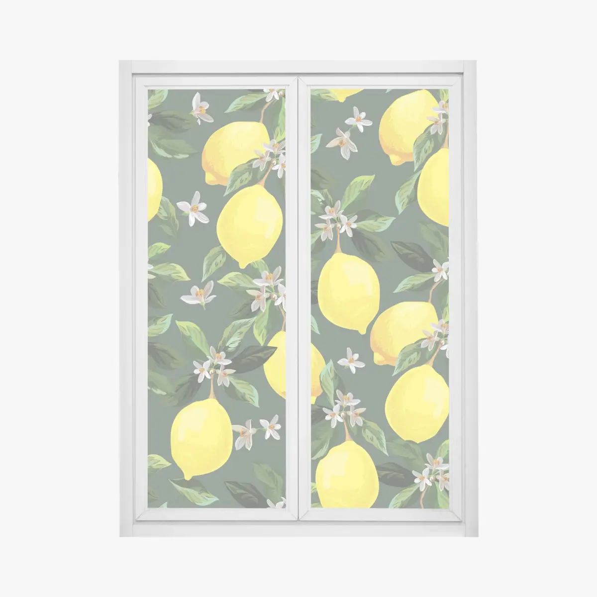 Fensteraufkleber botanisches zitronenmuster – Pixers®