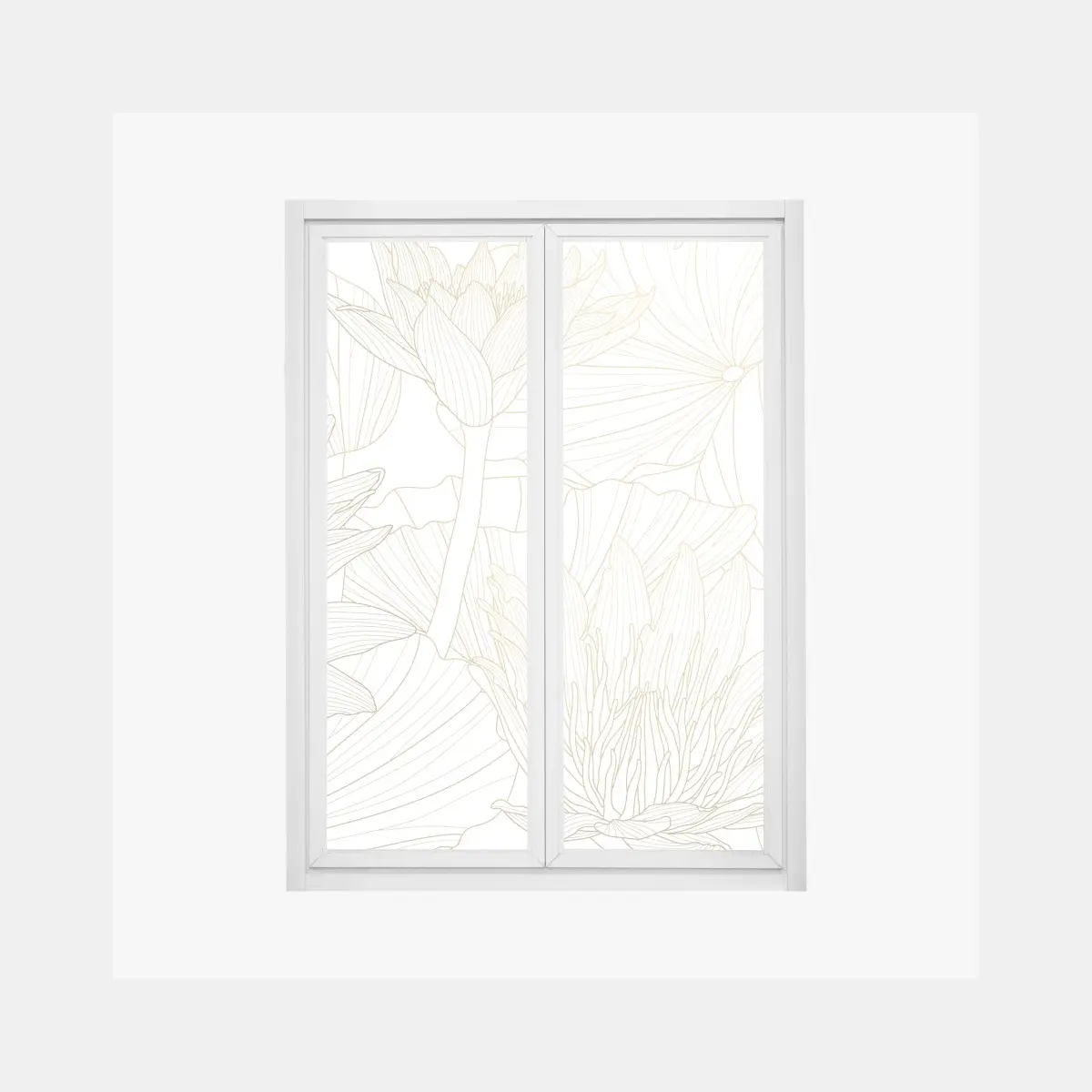 Fensteraufkleber zarte goldene blütenlinien – Pixers®