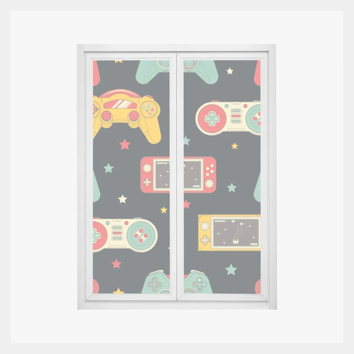 Fensteraufkleber retro gamecontroller muster – Pixers®