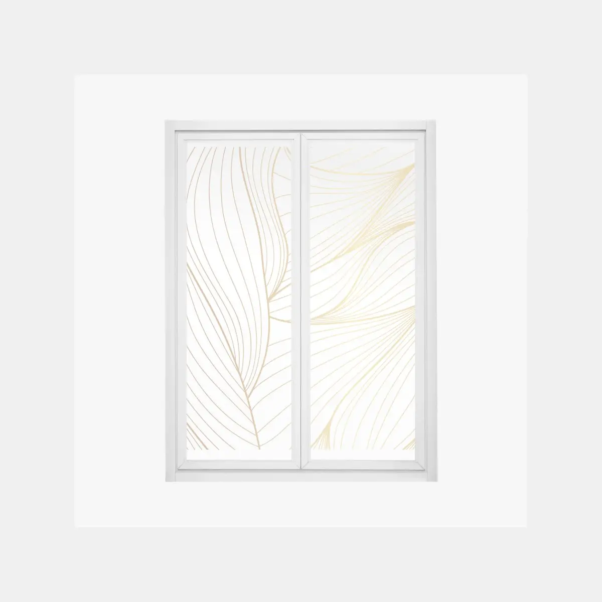 Fensteraufkleber goldene fließende linien abstraktes design – Pixers®
