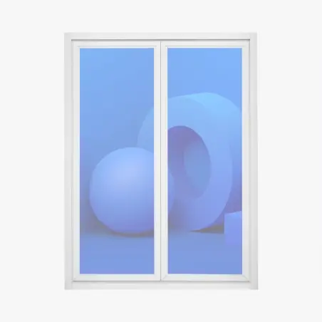 Fensteraufkleber blaue geometrische 3d-komposition – Pixers®
