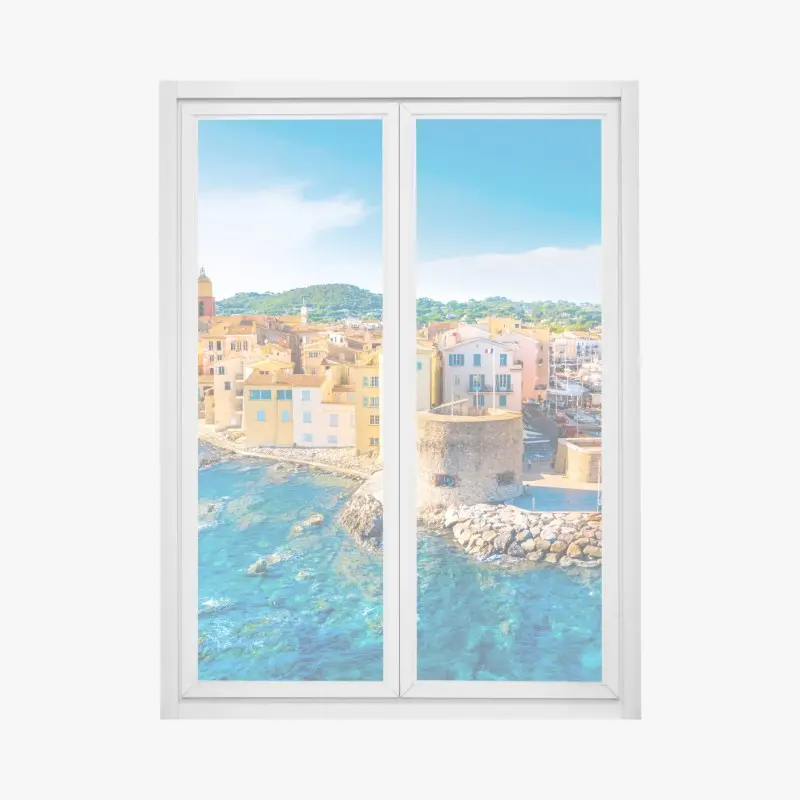 Fensteraufkleber sonniger Mittelmeerhafen
