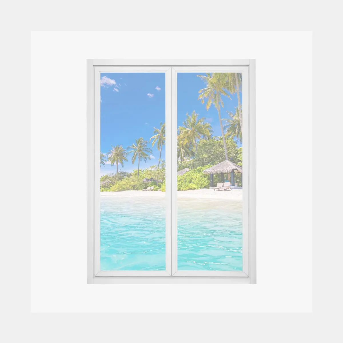 Fensteraufkleber tropischer türkisstrand – Pixers®