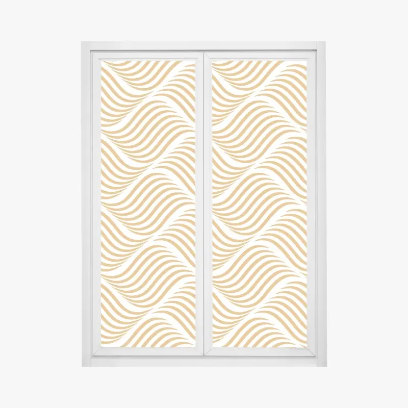 Fensteraufkleber goldenes wellenmuster wanddeko