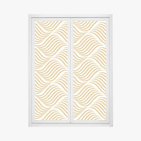 Fensteraufkleber goldenes wellenmuster wanddeko – Pixers®