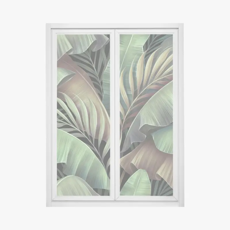 Fensteraufkleber tropisches blättermuster