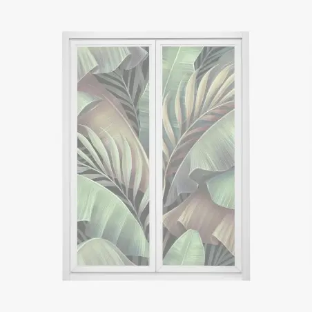 Fensteraufkleber tropisches blättermuster – Pixers®