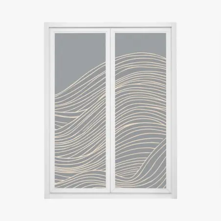 Fensteraufkleber goldene wellen im japanischen stil – Pixers®
