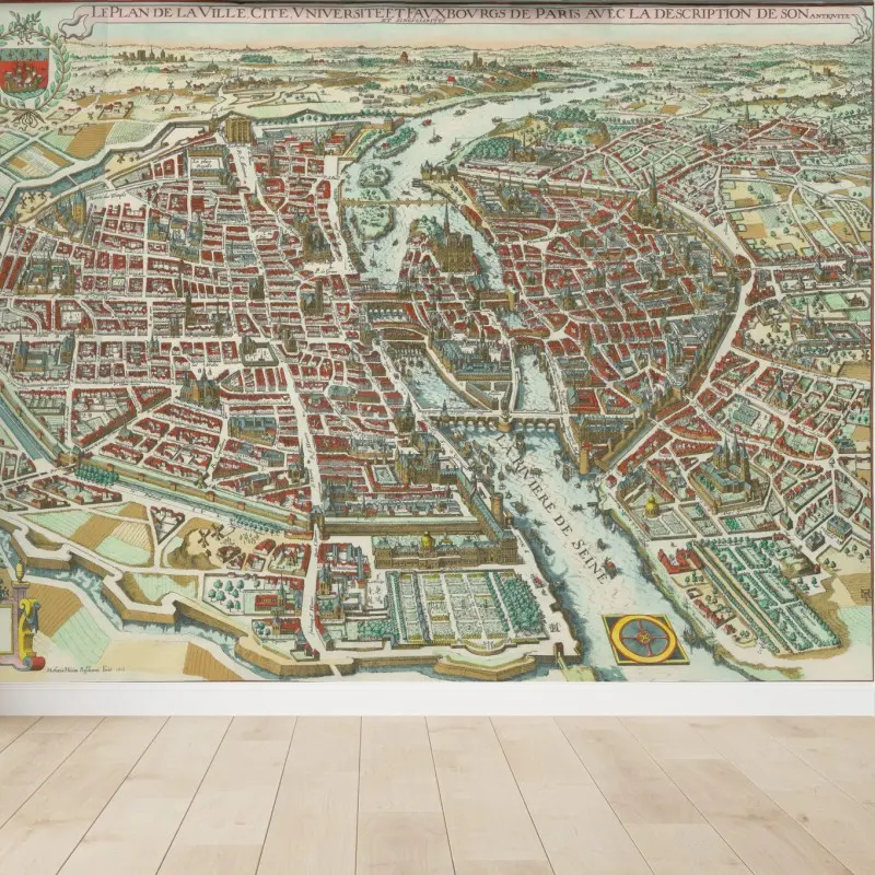 Fototapete antike stadtkarte von Paris