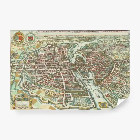 Fototapete antike stadtkarte von Paris – Pixers®