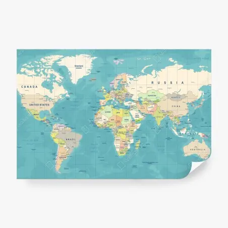 Fototapete vintage weltkarte – Pixers®