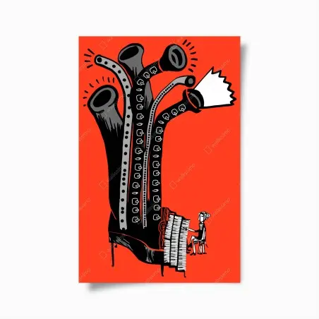 Poster surrealistisches klavierschuh-motiv – Pixers®