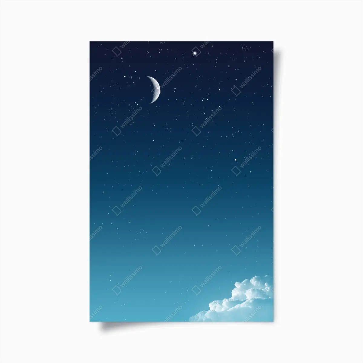 Poster ruhiger halbmond am sternenhimmel – Pixers®
