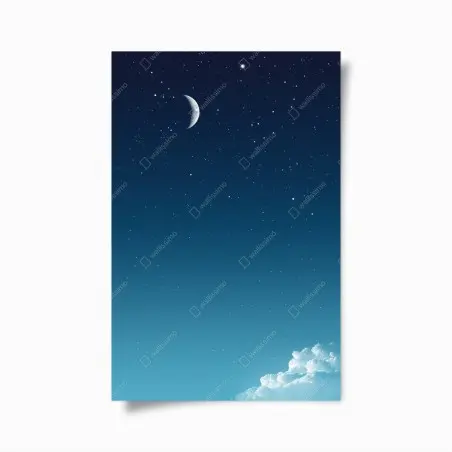 Poster ruhiger halbmond am sternenhimmel – Pixers®