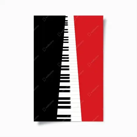 Poster schwarz-rotes klavier-tastatur motiv – Pixers®